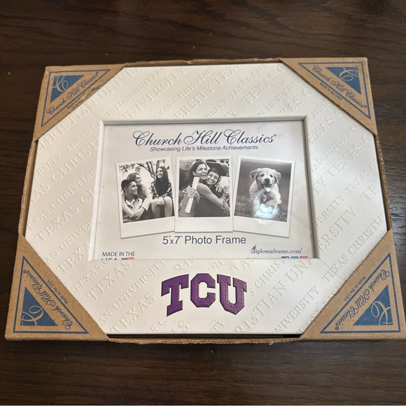 Church Hill Classics TCU 5x7" Spectrum Photo Frame NWT Texas Christian - Picture 2 of 3